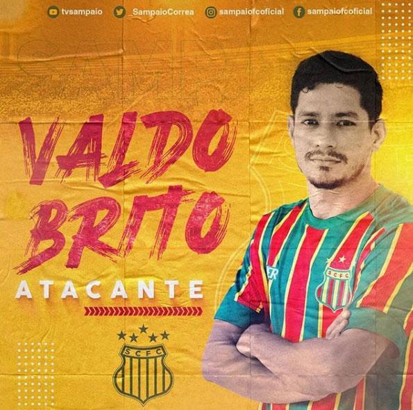 O Sampaio Corra anunciou a contratao do atacante Valdo Brito, que estava no Guarany de Sobral