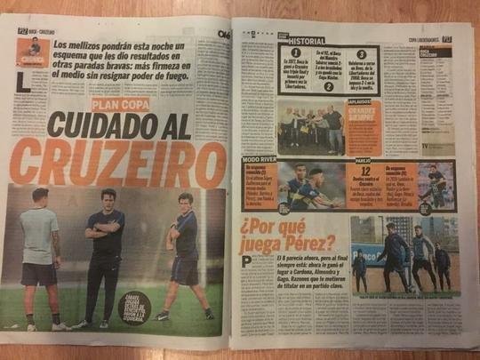 Veja os destaques da imprensa argentina no dia de Boca Juniors x Cruzeiro