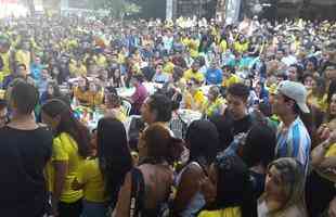 Reaes dos torcedores brasileiros no jogo entre Brasil e Blgica na Savassi, em BH