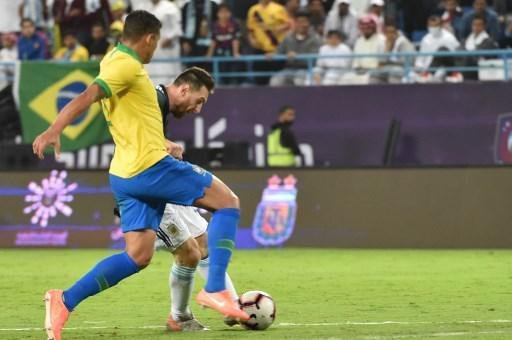 Fotos do amistoso internacional entre Brasil e Argentina, em Riade, na Arbia Saudita