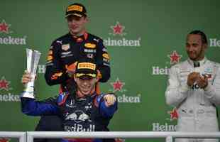 Verstappen, da RBR, venceu GP Brasil de Frmula 1, em Interlagos, So Paulo, e foi seguido de Pierre Gasly, da Toro Rosso, e Lewis Hamilton, da Mercedes