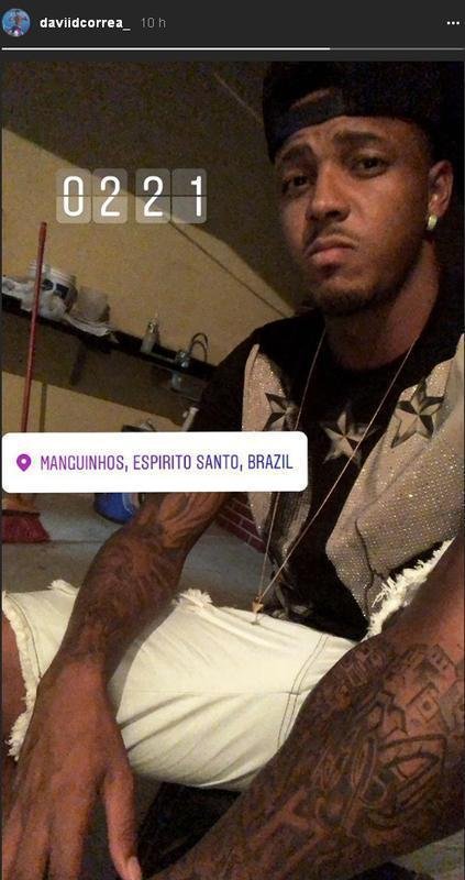 Jogadores do Cruzeiro no carnaval 2018; atacante David visitou o Esprito Santo, seu estado natal