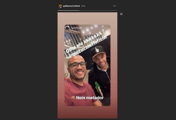 Em grande fase, o atacante Guilherme postou um encontro com o atacante Roger, ex-Sport, em suas redes sociais