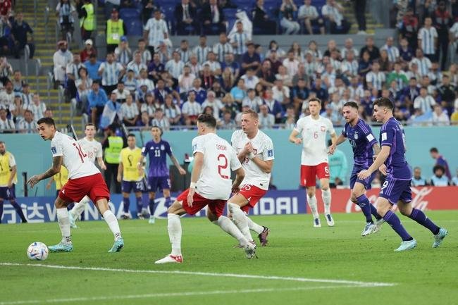 Alexis Mac Allister marcou o primeiro gol da Argentina sobre a Polnia no Estdio 974, em duelo pelo Grupo C da Copa do Mundo