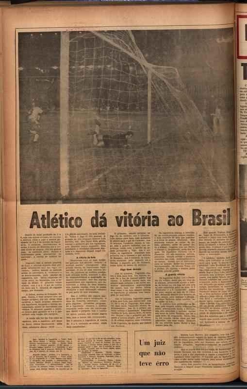 Dirio da Tarde, 20 de dezembro, um dia aps o jogo - matria da vitria do Atltico sobre a Iugoslvia