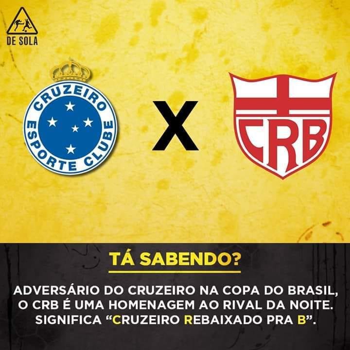 Torcida do Atltico foi s redes tirar sarro com derrota do Cruzeiro para o CRB na Copa do Brasil