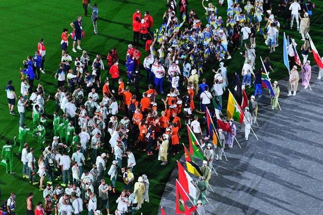 Delega��es de todos os pa�ses na Cerim�nia de Encerramento dos Jogos de T�quio