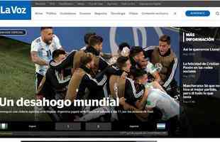 Jornal La Voz, de Crdoba, destaque alvio do tamanho do mundo