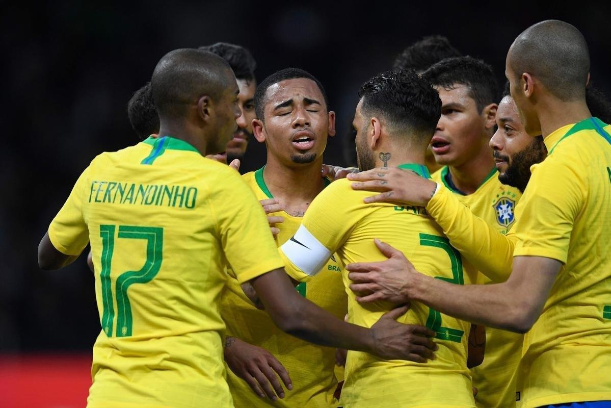 Gabriel Jesus fez, de cabea, o nico gol da vitria brasileira sobre a Alemanha em Berlim