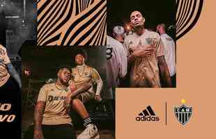Imagens da camisa dourada do Atltico. Este  o quarto uniforme de jogo lanado pelo Galo em parceria com a Adidas na temporada 2022