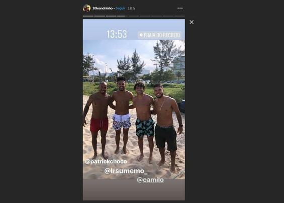 Leandrinho esteve no Rio de Janeiro e se encontrou com os também jogadores Camilo e Patrick
