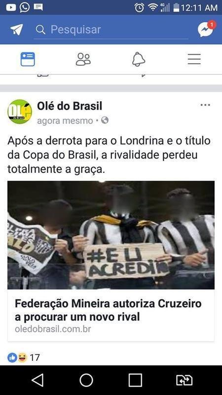 Cruzeirenses invadem internet para zoar atleticanos por vexame na Primeira Liga