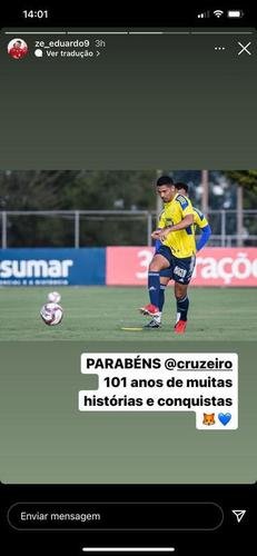 Zé Eduardo parabeniza Cruzeiro por aniversário de 101 anos