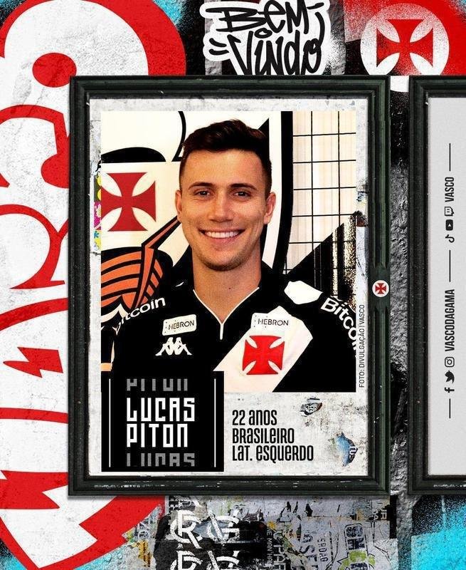 Vasco anunciou o lateral-esquerdo Lucas Piton