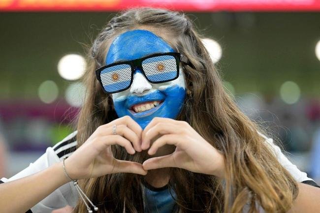 Torcedores de Argentina e Austrlia, que se enfrentaram pelas oitavas de final da Copa do Mundo