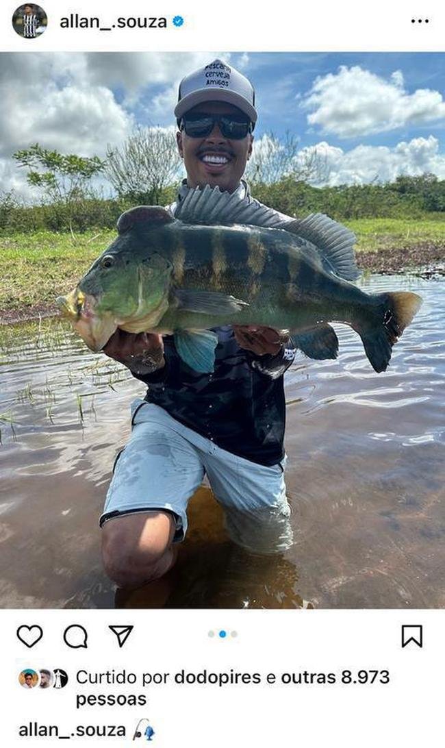 Volante Allan, entusiasta da pescaria, fez vrios registros praticando o hobby nos ltimos dias de frias.
