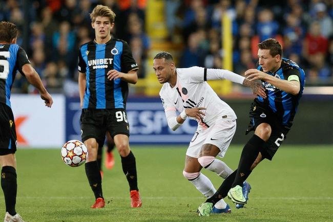 Fotos do empate por 1 a 1 entre Club Brugge e PSG, na Blgica, pela fase de grupos da Liga dos Campees. Time francs contou com Messi, Neymar e Mbapp.