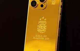 Iphones foram banhados a ouro pela Idesign Gold, a pedido de Lionel Messi