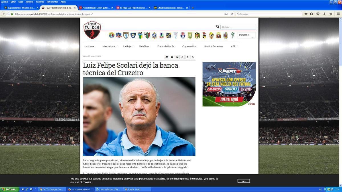 Prensa Ftbol, do Chile - Site noticiou que o treinador ajudou o Cruzeiro a se livrar da Srie C