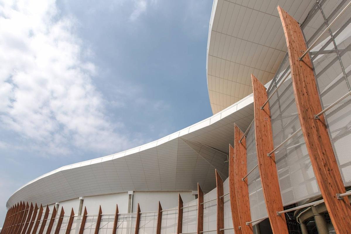 Panorama geral das Arenas Cariocas 1, 2 e 3 no Parque Olmpico