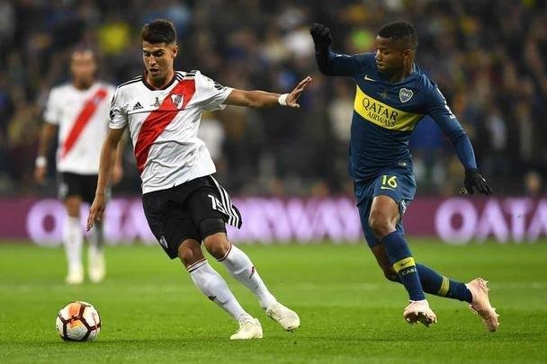 Imagens da finalíssima da Copa Libertadores, entre River e Boca, no Santiago Bernabéu, em Madri