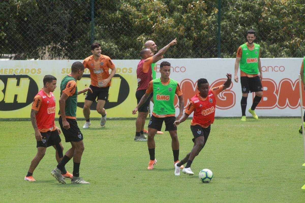 Treino do Atltico em preparao para o jogo de sbado, no Maracan