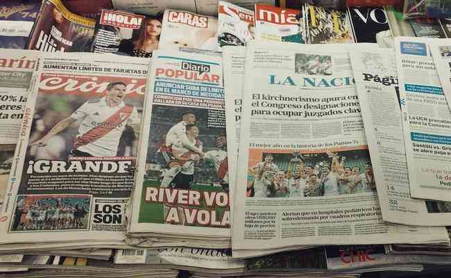 Capas de jornais da Argentina nesta segunda-feira (22)