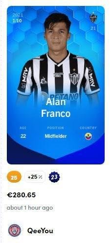 Alan Franco - 280,65 euros (R$ 1.787,21) pela carta super rara