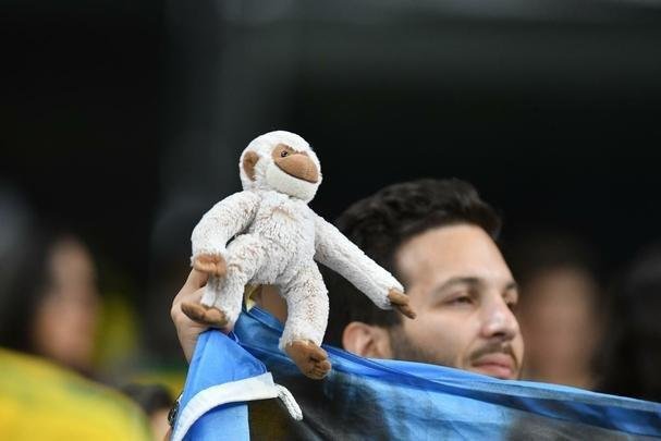 Fotos das torcidas de Brasil e Argentina, no Mineiro, no clssico vlido pela semifinal da Copa Amrica