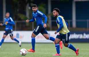 Imagens do primeiro treino do Cruzeiro antes do jogo contra o Cuiab, pela Srie B do Campeonato Brasileiro