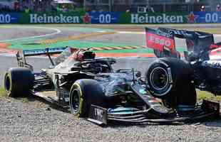 Max Verstappen e Lewis Hamilton se envolveram em batida impressionante no GP da Itália de Fórmula 1