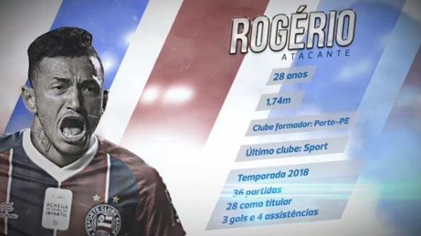 O atacante Rogrio, que estava no Sport, foi anunciado pelo Bahia