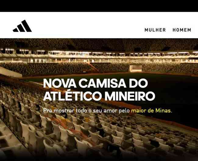 Pgina da Adidas diz que Atltico  'maior de Minas'