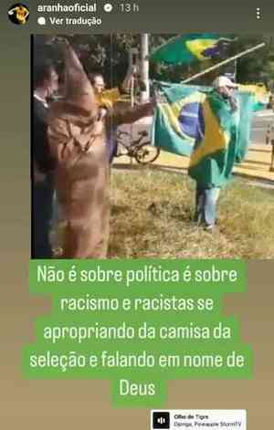 Imagem usada por Aranha foi registrada em manifestao pr-Bolsonaro em Porto Alegre, em 2021