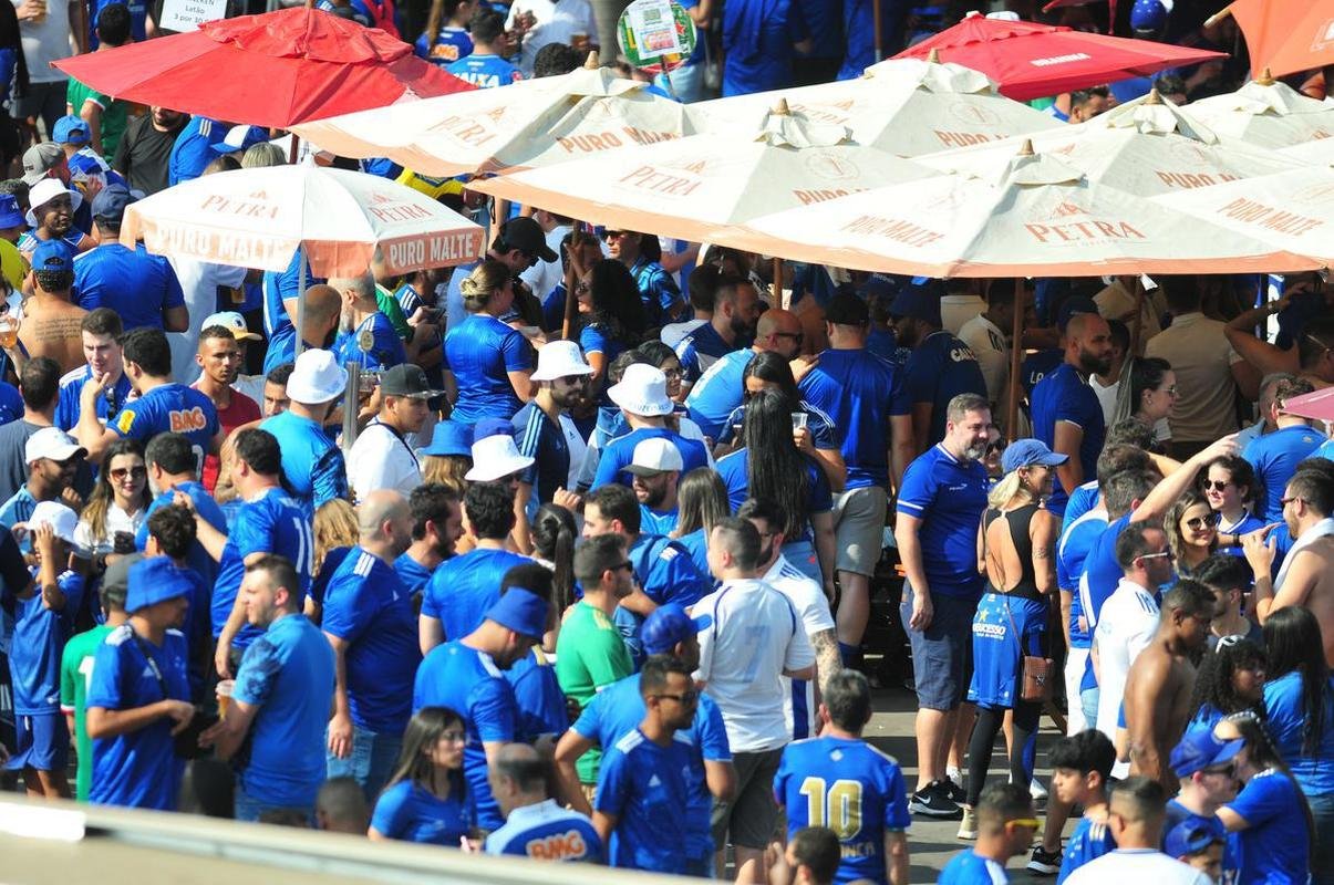 Fotos da torcida do Cruzeiro antes e durante a partida contra o Cricima, neste domingo (4), no Mineiro, pela 28 rodada da Srie B
