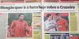 Manchetes dos jornais cariocas destacam o jogo entre Flamengo e Cruzeiro