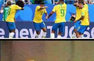 Brasil venceu o Mxico por 2 a 0, com gol de Neymar e Roberto Firmino, e est nas quartas de final da Copa