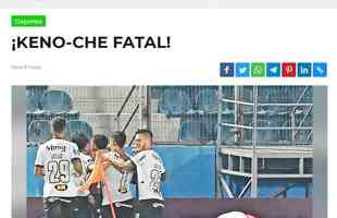 Crnica - Site deu destaque ao atacante Keno, autor do gol da vitria do Galo