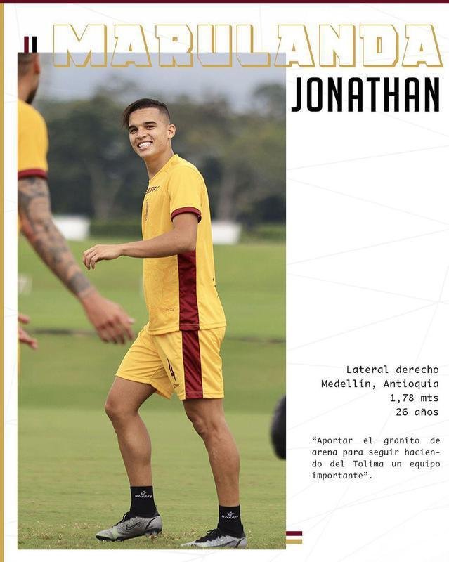 Jonathan Marulanda, lateral-direito (Deportes Tolima-COL)