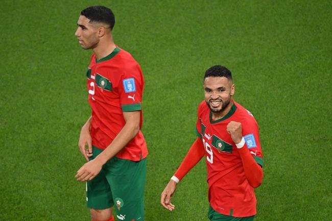 Fotos do gol de Youssef En-Nesyri, de Marrocos, sobre Portugal, pelas quartas de final da Copa do Mundo de 2022, no Catar