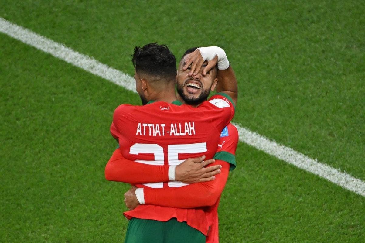 Fotos do gol de Youssef En-Nesyri, de Marrocos, sobre Portugal, pelas quartas de final da Copa do Mundo de 2022, no Catar