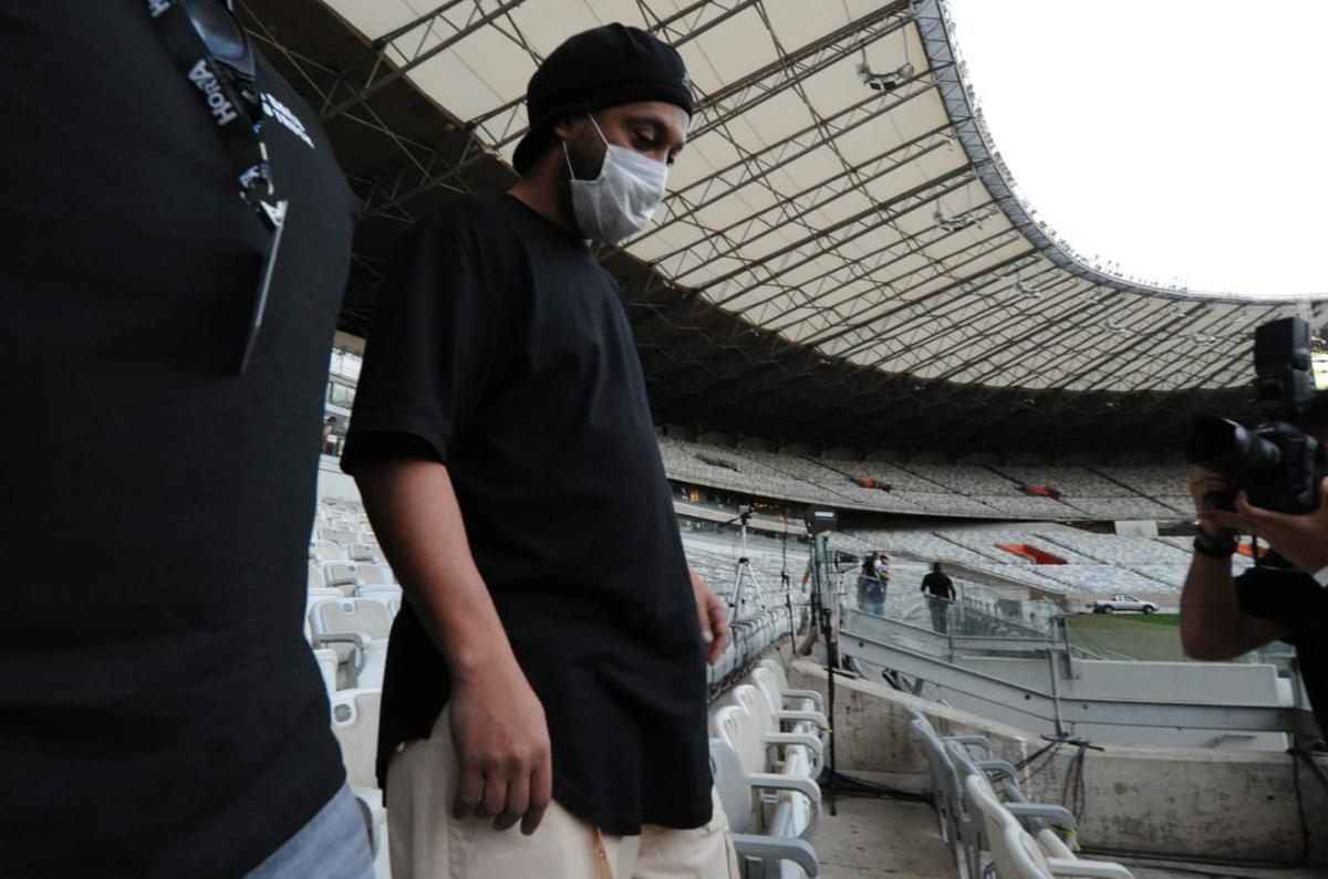 Ronaldinho participou de evento de patrocinador do Atltico no Mineiro e encontrou com jogadores da atualidade, como Rafael e Marquinhos, e dolos do passado, casos de Reinaldo, der Aleixo e Dad Maravilha