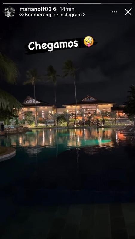 Mariano viajou com sua famlia para um resort.