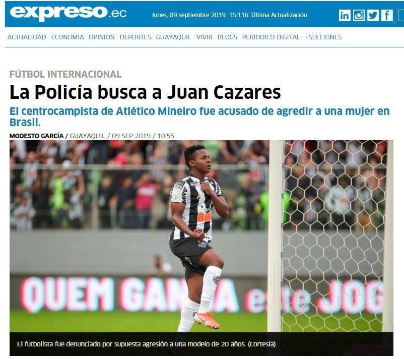 Portal Expreso comentou a busca da Polcia Militar por Cazares.