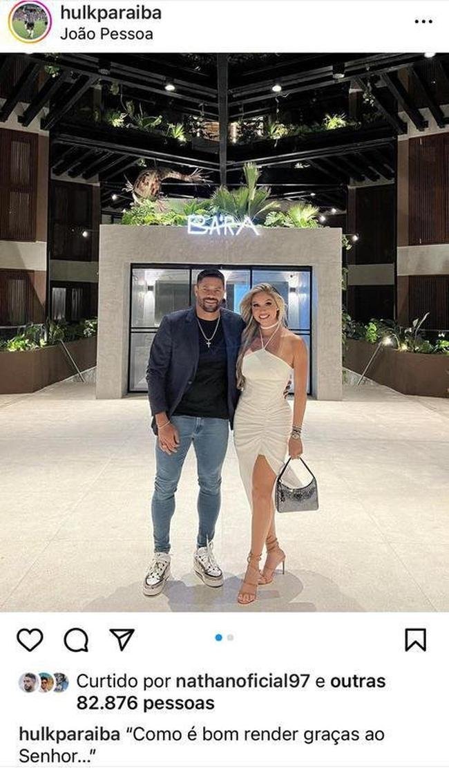 Hulk e a esposa no BA'RA Hotel, em Joo Pessoa.
