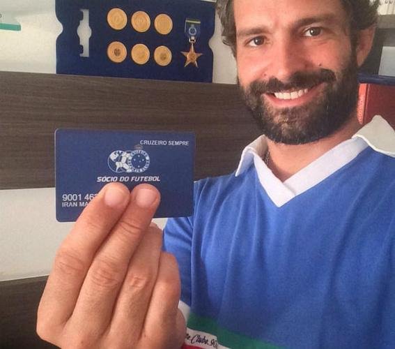 O ator Iran Malfitano virou sócio do futebol do Cruzeiro em março de 2016.