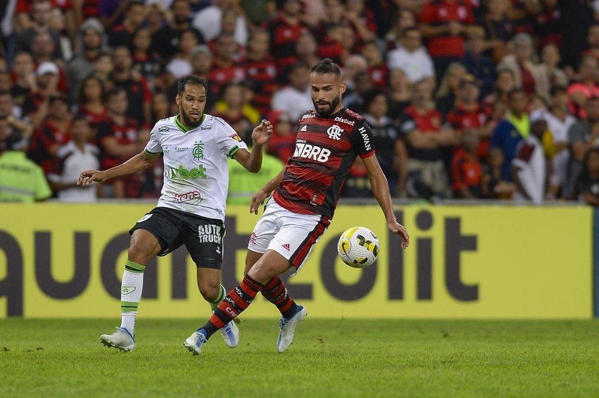 Amrica foi derrotado pelo Flamengo por 3 a 0, no Maracan 