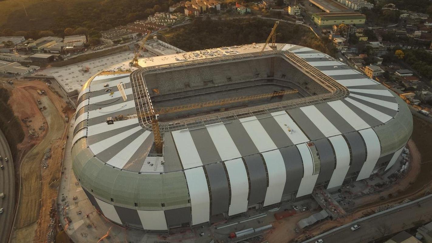Arena MRV segue em ritmo acelerado de obras. Previso de concluso do estdio foi atualizada para dezembro.