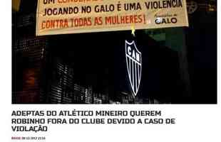 A Bola (Portugal) - Torcedoras do Atltico querem Robinho fora do clube devido caso de estupro