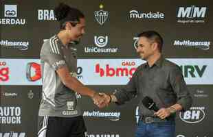 Zagueiro uruguaio Mauricio Lemos, de 27 anos, foi apresentado como reforo do Atltico nesta sexta-feira (17/2), na Cidade do Galo.